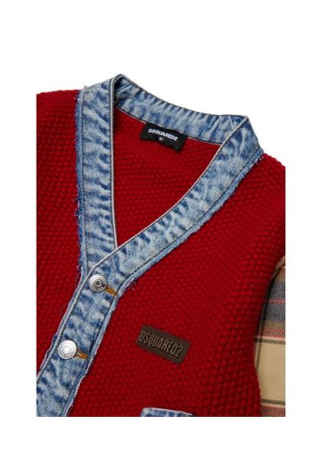 Cardigan con inserti DSQUARED2 JUNIOR | DQ3407 D0AJCDQ452